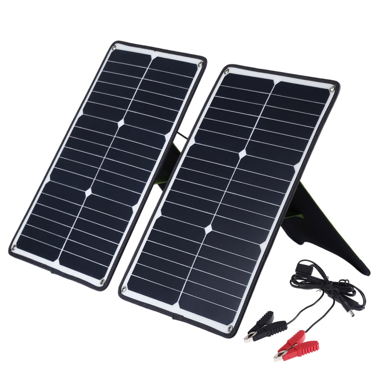 HAWEEL 2 Caricabatterie da Pannello Solare in Silicio Monocristallino da 20W, con Porta USB e Supporto e Clip Tiger, Supporto QC3.0 e AFC, Solar Power Panel Charger