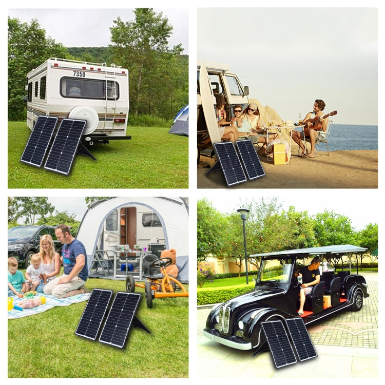 HAWEEL 2 Caricabatterie da Pannello Solare in Silicio Monocristallino da 20W, con Porta USB e Supporto e Clip Tiger, Supporto QC3.0 e AFC, Solar Power Panel Charger