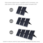 Caricabatterie solare 20W con porta USB e clip