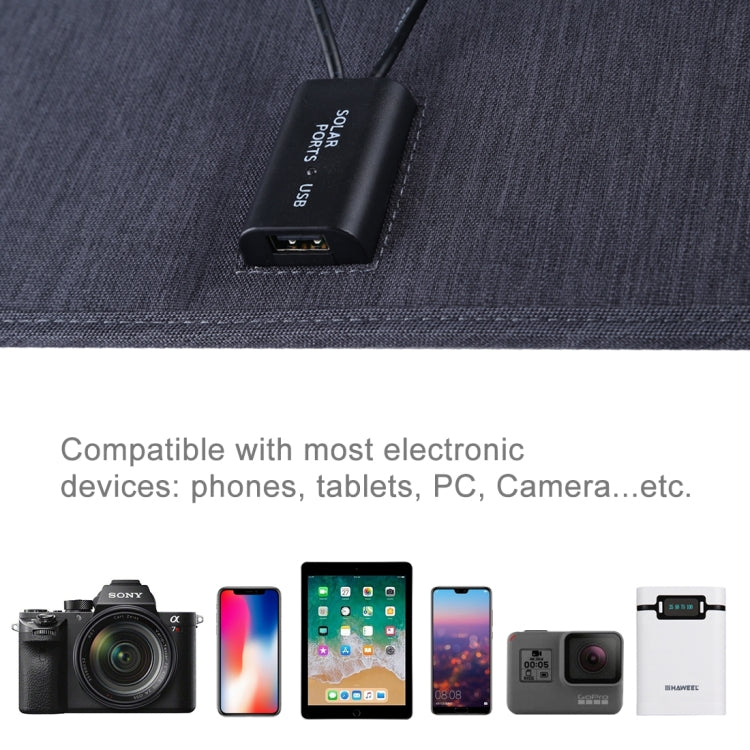 Caricabatterie solare 20W con porta USB e clip