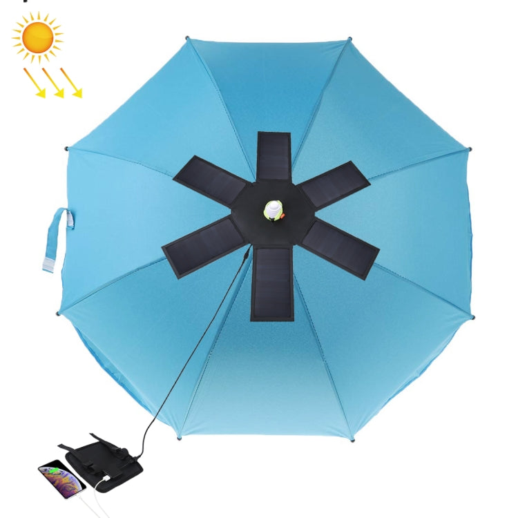 HAWEEL Caricabatterie da pannello solare superiore pieghevole per ombrello da 42 W con doppie porte USB massime da 5 V 3,0 A, supporto protocollo QC3.0 / FCP / SCP / AFC / SFCP