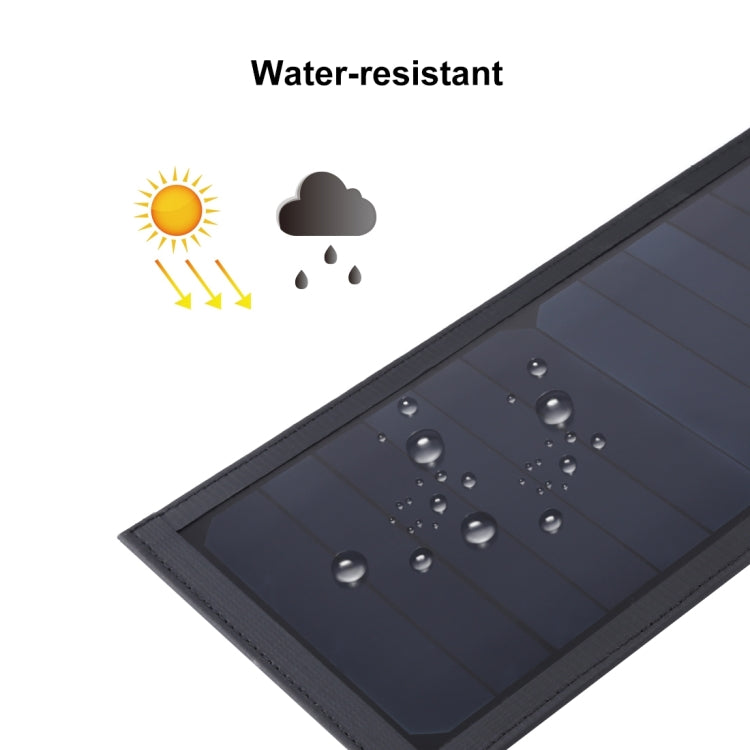 HAWEEL Caricabatterie da pannello solare superiore pieghevole per ombrello da 42 W con doppie porte USB massime da 5 V 3,0 A, supporto protocollo QC3.0 / FCP / SCP / AFC / SFCP