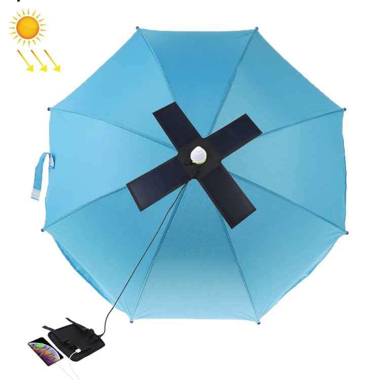 HAWEEL Caricabatterie da Pannello Solare Superiore con Ombrello Pieghevole da 28 W con Porte USB Doppie da 5 V 3 A Max, Supporto Protocollo QC3.0 / FCP / SCP / AFC / SFCP