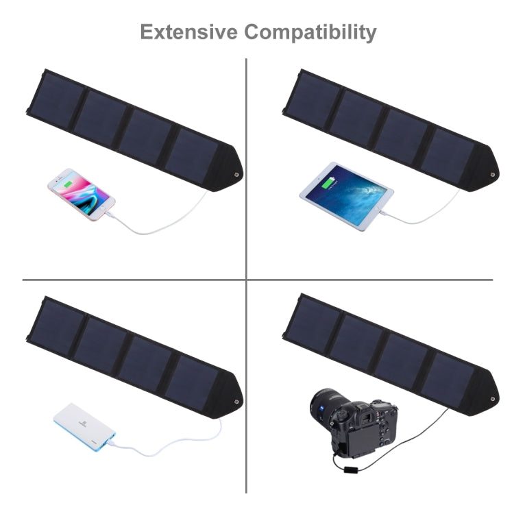 HAWEEL 14W Ultrathin Foldable Solar Panel Charger with 5V/2.2A USB Port, Support QC3.0 and AFC, Ultrathin 14W 4-Fold