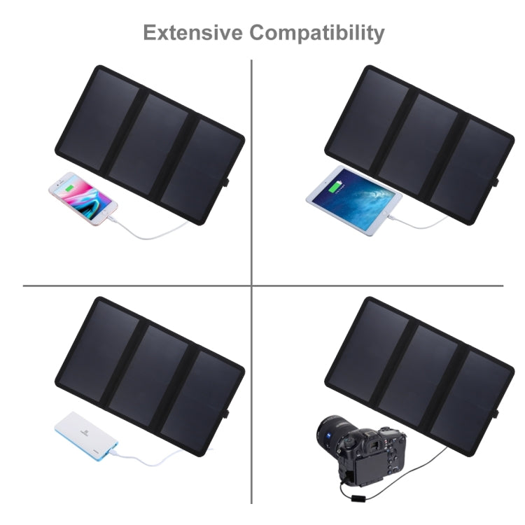 HAWEEL 21W 5V/3A 3-Part Foldable Ultra-Thin Solar Panel Charger with Dual USB Ports, Support QC3.0 and AFC, Ultrathin 21W