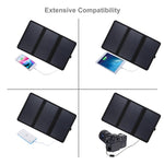 Caricabatterie solare pieghevole 21W con doppie porte USB