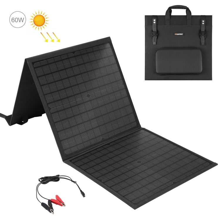 HAWEEL 60W Foldable Solar Panel Charger Travel Foldable Bag, 60W