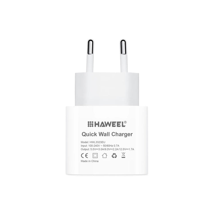 Caricabatterie da viaggio USB-C 20W HAWEEL QC EU Plug