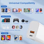 Adattatore caricabatterie rapido a doppia porta HAWEEL da 20 W, spina USA, Dual-Port Charger US Plug