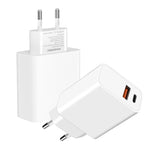 Adattatore caricabatterie rapido a doppia porta HAWEEL da 20 W, spina europea, Dual-Port Charger EU Plug