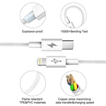 Cavo ricarica rapida USB-C a 8 pin 2m per Apple