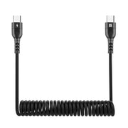 HAWEEL Cavo di ricarica rapida PD a spirale retrattile da USB-C / Type-C a USB-C / Type-C da 1 m 5 A, 1m 5A Type-C