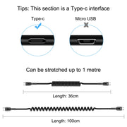 HAWEEL Cavo di ricarica rapida PD a spirale retrattile da USB-C / Type-C a USB-C / Type-C da 1 m 5 A, 1m 5A Type-C