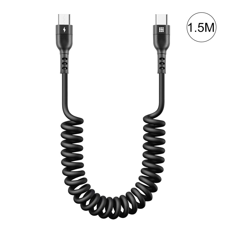 HAWEEL Cavo di ricarica rapida PD a spirale retrattile da USB-C / Type-C a USB-C / Type-C da 1,5 m 5 A, 1.5m 5A Type-C