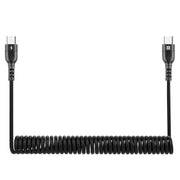 HAWEEL Cavo di ricarica rapida PD a spirale retrattile da USB-C / Type-C a USB-C / Type-C da 1,5 m 5 A, 1.5m 5A Type-C