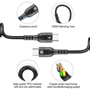 HAWEEL Cavo di ricarica rapida PD a spirale retrattile da USB-C / Type-C a USB-C / Type-C da 1,5 m 5 A, 1.5m 5A Type-C