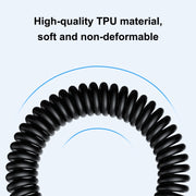 HAWEEL Cavo di ricarica rapida PD a spirale retrattile da USB-C / Type-C a USB-C / Type-C da 1,5 m 5 A, 1.5m 5A Type-C