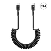 HAWEEL Cavo di ricarica rapida PD a spirale retrattile da USB-C / Type-C a USB-C / Type-C da 2 m 5 A, 2m 5A Type-C