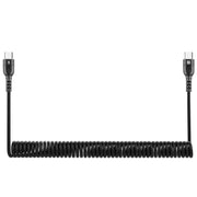 HAWEEL Cavo di ricarica rapida PD a spirale retrattile da USB-C / Type-C a USB-C / Type-C da 2 m 5 A, 2m 5A Type-C