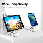 Supporto da tavolo pieghevole per smartphone e tablet fino a 12"