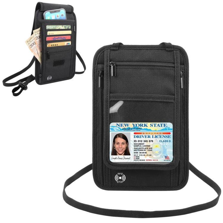 HAWEEL Portafoglio da collo per passaporto, organizer per documenti, porta carte di credito, Neck Pouch
