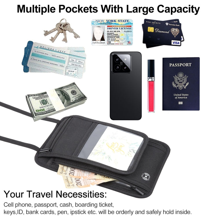 HAWEEL Portafoglio da collo per passaporto, organizer per documenti, porta carte di credito, Neck Pouch