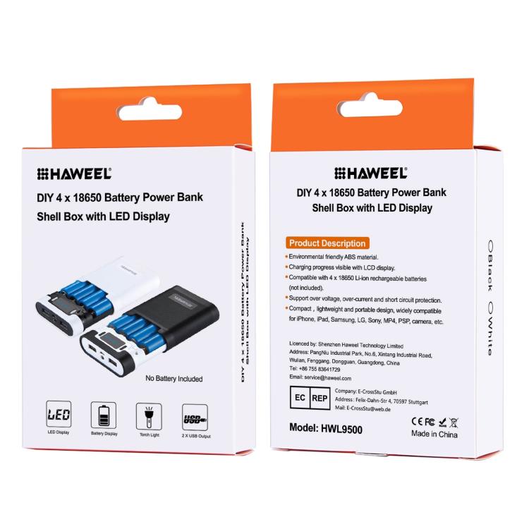 Power Bank HAWEEL 10000mAh per batterie 18650