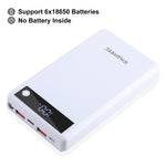 Custodia power bank 6 x 18650 con ricarica rapida 24W