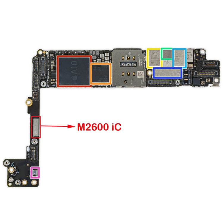 Modulo flash fotocamera IC M2600 per iPhone 7, M2600 for 7