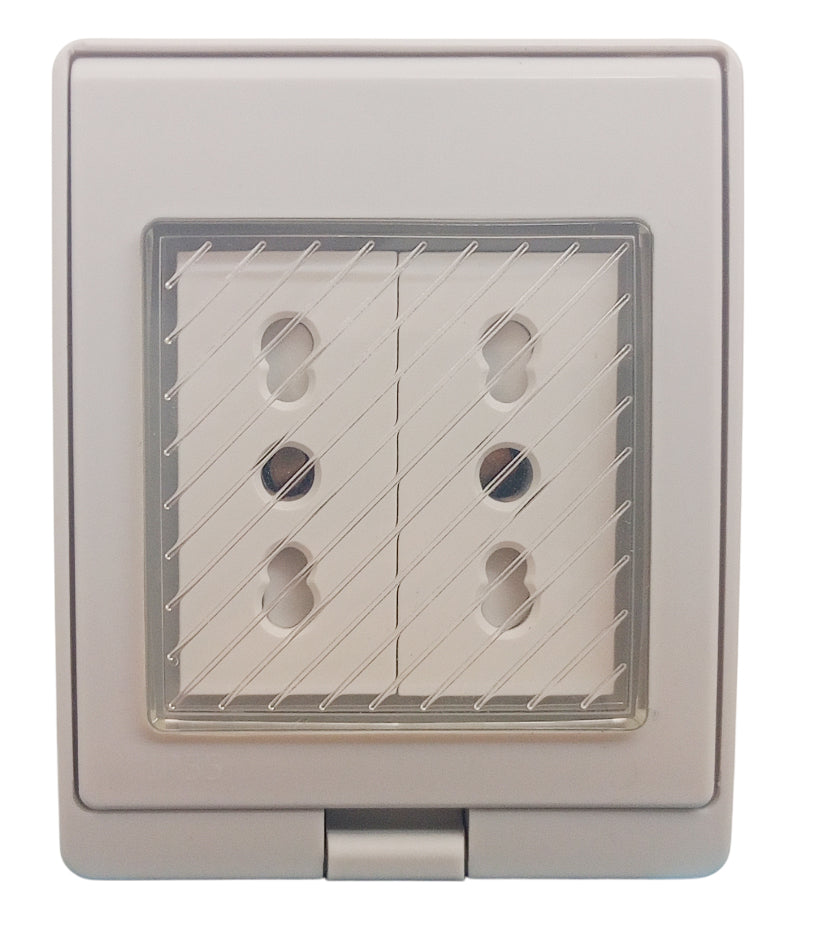 Box stagno da parete IP55 con 2 prese 10-16A E6190 8053323556114Box stagno da parete IP55 con 2 prese 10-16A E6190 8053323556114