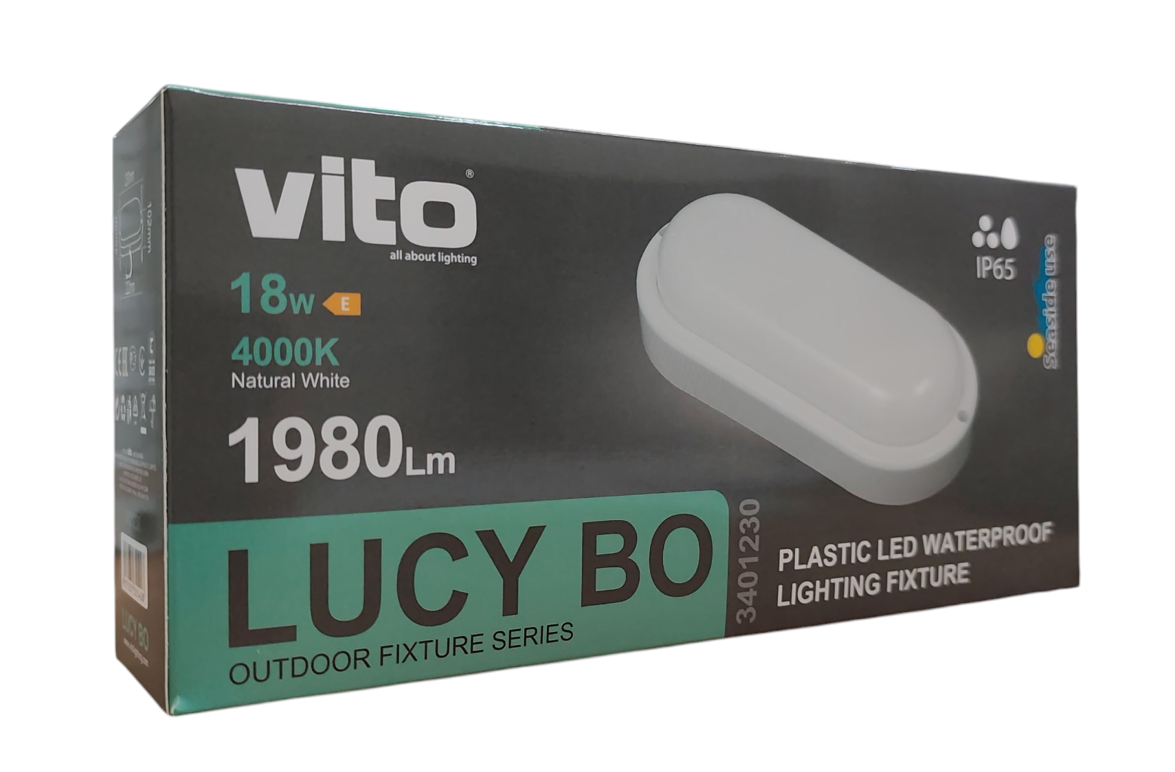Plafoniera LED ovale Vito Lucy-BO 18W 4000K IP65 luce bianca naturale 6977231355428 3401230 EL1303