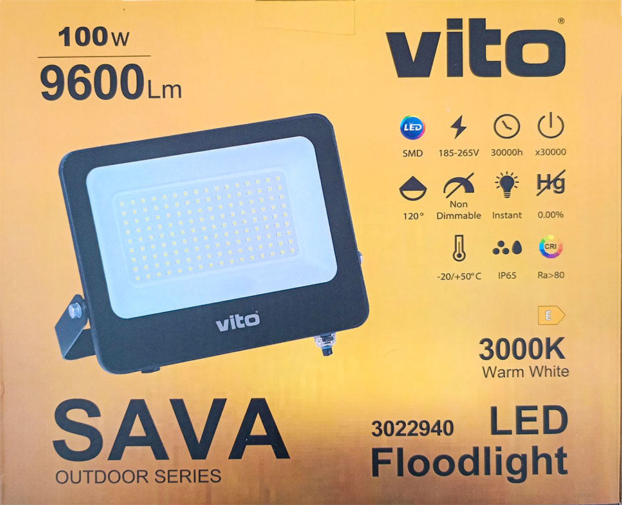 Faro led 100W 9600lm 3000k luce calda IP65 6972538041081 3022940 EL203