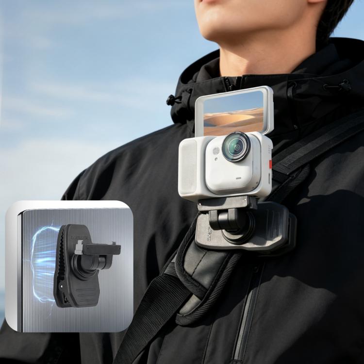 Per Insta360 GO Ultra Sunnylife Clip magnetica a sgancio rapido per zaino, morsetto per action camera, supporto verticale/orizzontale, For Insta360 GO Ultra