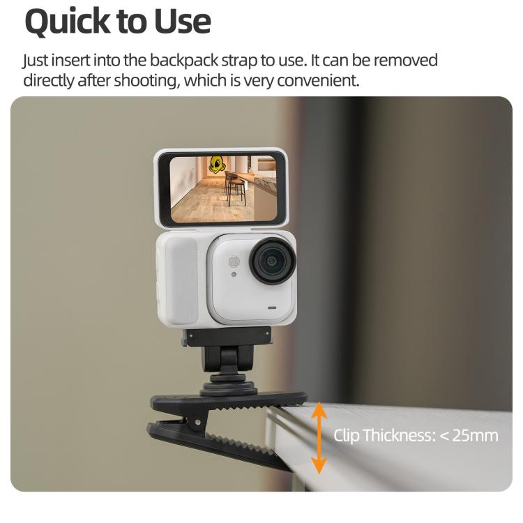 Per Insta360 GO Ultra Sunnylife Clip magnetica a sgancio rapido per zaino, morsetto per action camera, supporto verticale/orizzontale, For Insta360 GO Ultra