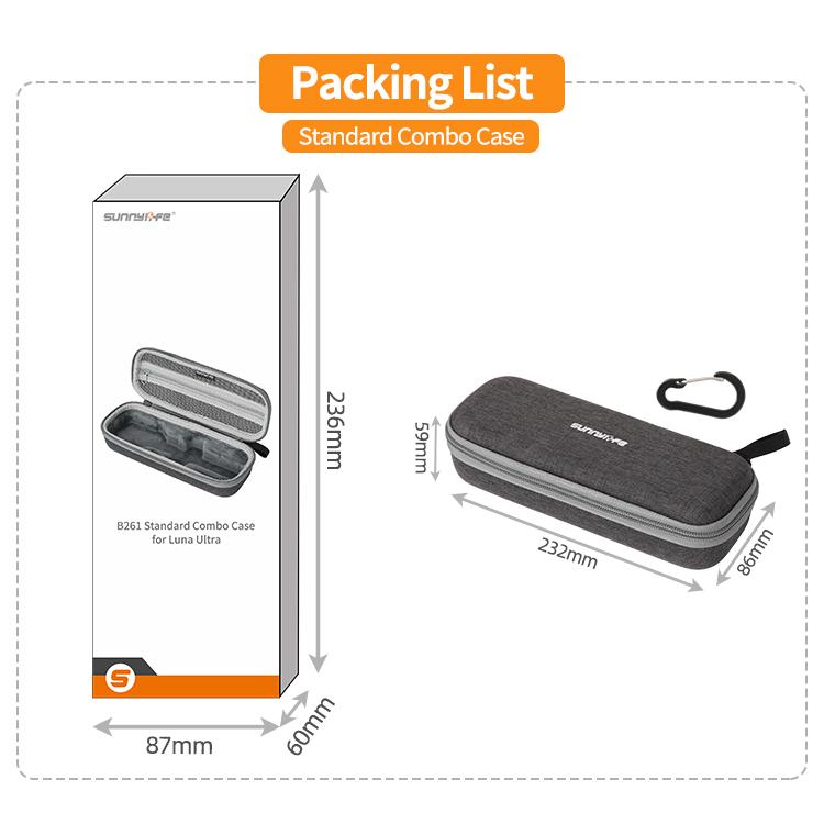Per Insta360 Luna Ultra Sunnylife Mini Custodia Borsa a mano Borsa combinata standard, LU-B261