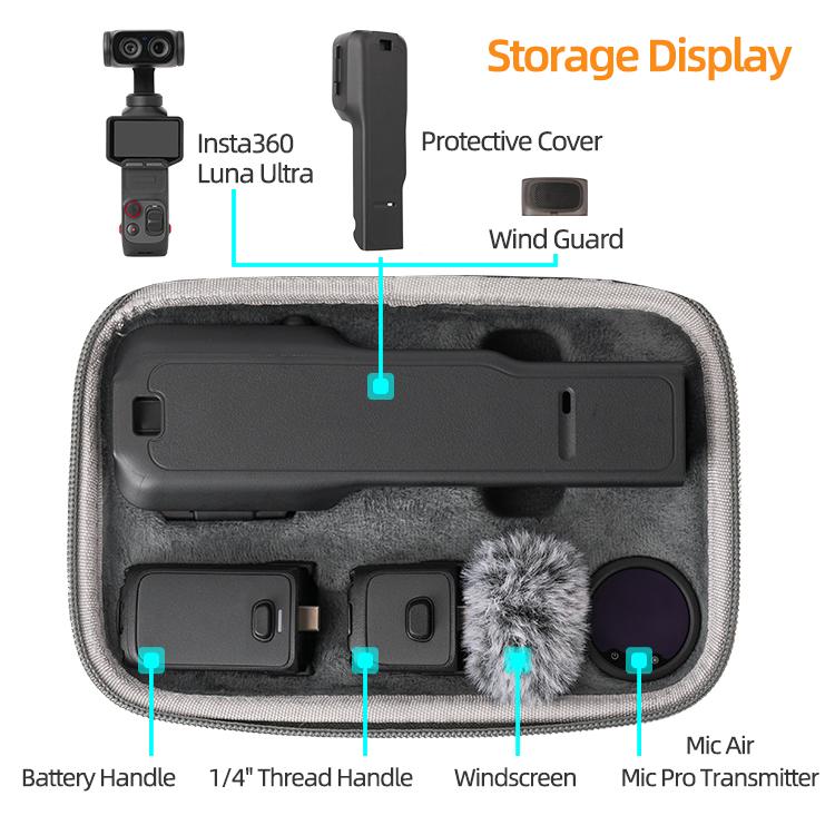 Per Insta360 Luna Ultra Sunnylife Mini Custodia Borsa Creator Combo Bag, LU-B262