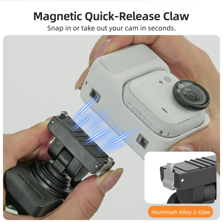 Per Insta360 GO Ultra Sunnylife Supporto flessibile magnetico a sgancio rapido Serie 360 Cinghia avvolgibile Supporto per tubo bici Clip, For Insta360 GO Ultra