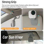 Supporto magnetico per aletta parasole auto Sunnylife per Insta360 GO Ultra, supporto per action camera con rotazione a 360° e inclinazione a 180°.