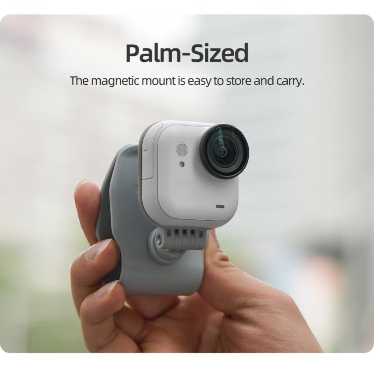 Supporto magnetico per aletta parasole auto Sunnylife per Insta360 GO Ultra, supporto per action camera con rotazione a 360° e inclinazione a 180°.