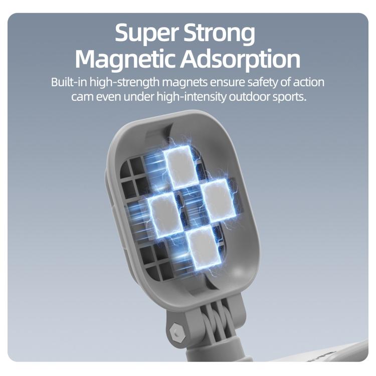 Supporto magnetico per aletta parasole auto Sunnylife per Insta360 GO Ultra, supporto per action camera con rotazione a 360° e inclinazione a 180°.