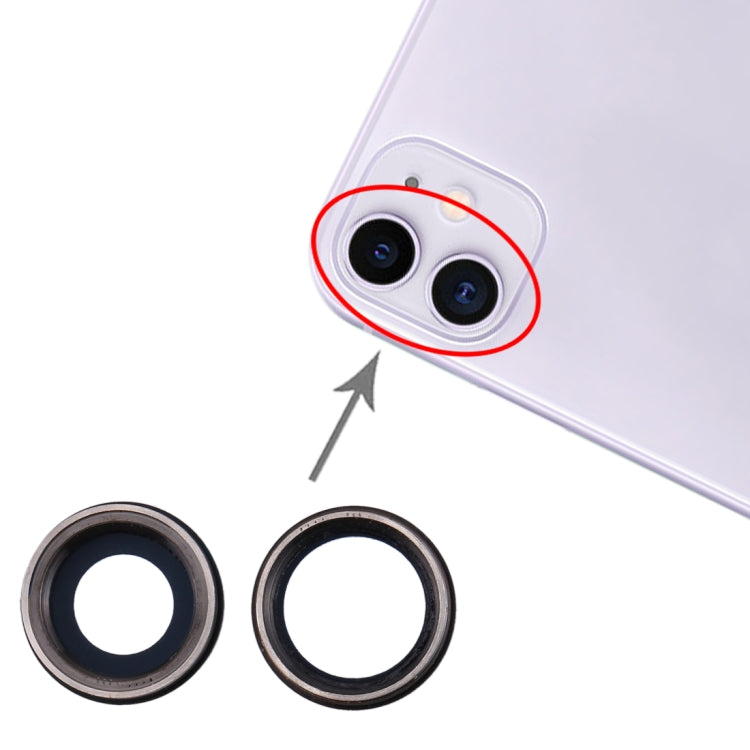 2pcs Rear Camera Bezel with Lens Cover for iPhone 11, For iPhone 11