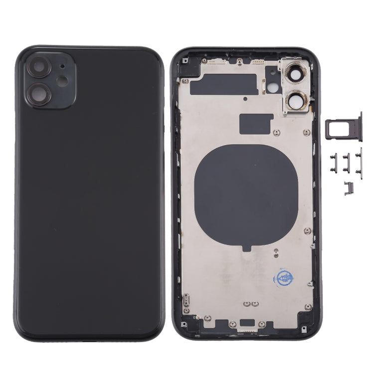 Cover posteriore con vassoio per scheda SIM, tasti laterali e obiettivo della fotocamera per iPhone 11, For iPhone11 (with Camera Lens), For iPhone 11 (Camera Lens), Back Housing Cover for11, For iPhone 11 (with Camera Lens)