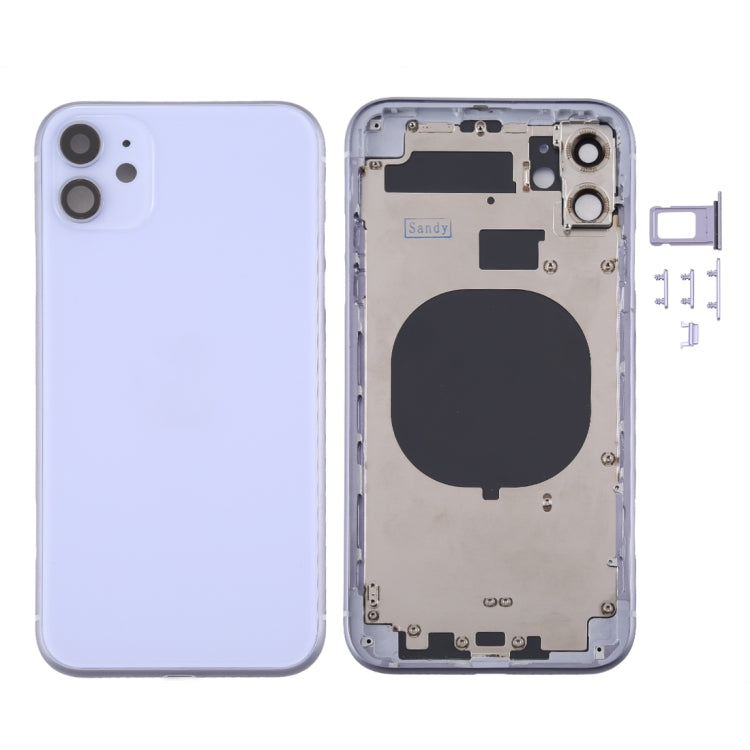 Cover posteriore con vassoio per scheda SIM, tasti laterali e obiettivo della fotocamera per iPhone 11, For iPhone11 (with Camera Lens), For iPhone 11 (Camera Lens), Back Housing Cover for11, For iPhone 11 (with Camera Lens)