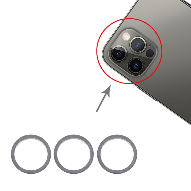 3pcs Rear Camera Glass Lens Metal Protective Ring for iPhone 12 Pro, For iPhone 12 Pro