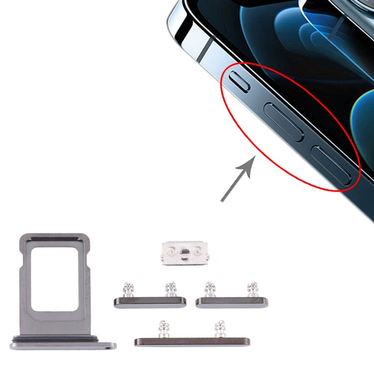 SIM Card Tray + Side Buttons for iPhone 12 Pro, For iPhone 12 Pro (Single card)