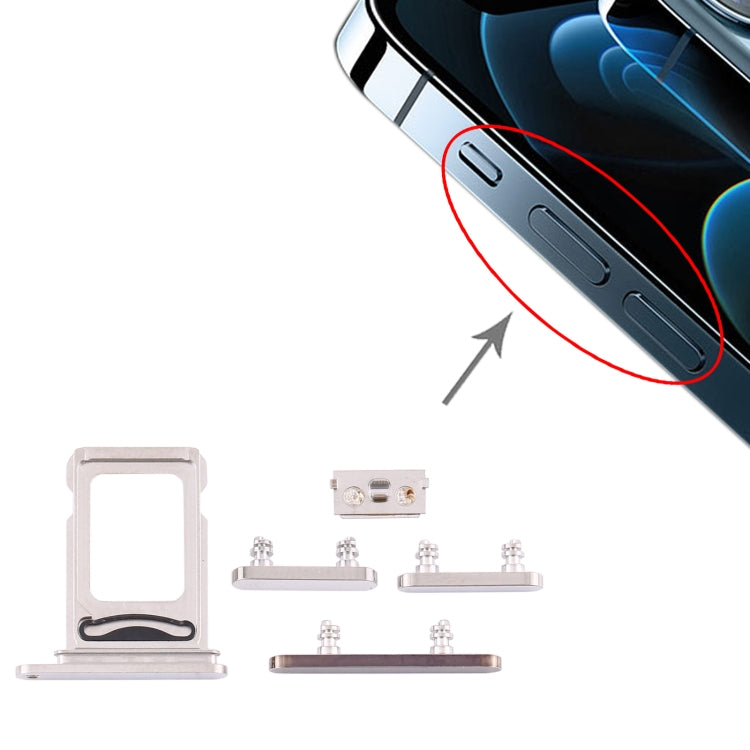 SIM Card Tray + SIM Card Tray + Side Buttons for iPhone 12 Pro, For iPhone 12 Pro (double card)