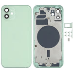 Cover posteriore con vassoio per scheda SIM, tasti laterali e obiettivo fotocamera per iPhone 12 (bianco), Back Housing Cover for 12, For iPhone 12(with SIM Card Tray), For iPhone 12(with Card Tray)