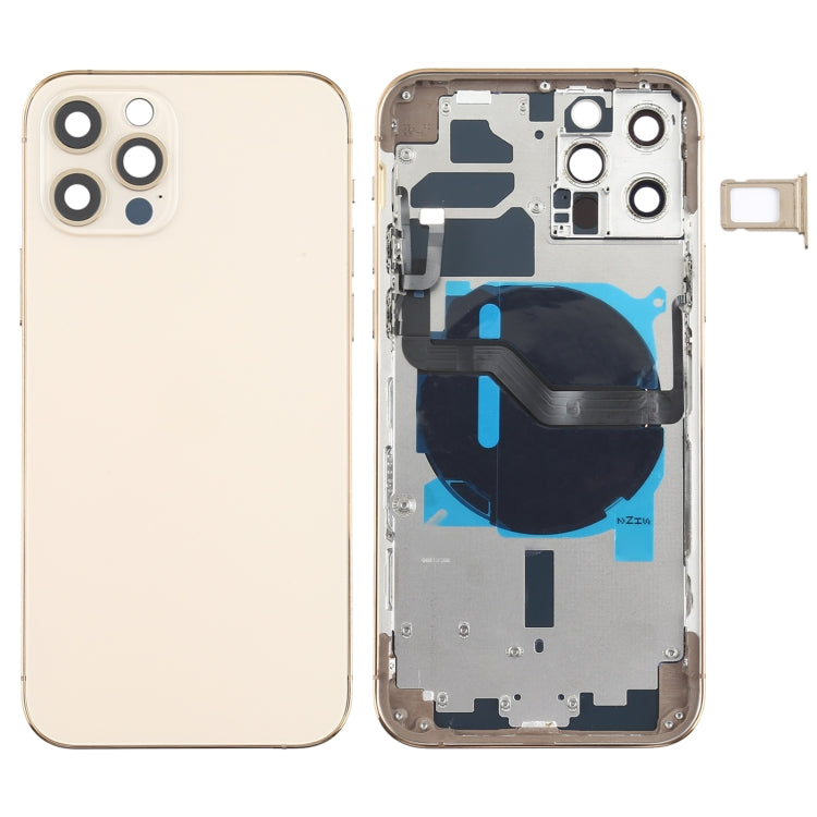 Battery Back Cover (with side buttons, card tray, power flex cable, volume rocker and wireless charging module) for iPhone 12 Pro, For iPhone 12 Pro