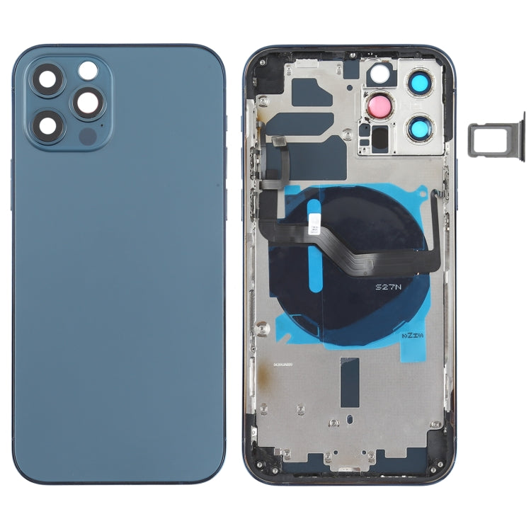 Cover posteriore della batteria (con tasti laterali, vassoio scheda, cavo flessibile di alimentazione, volume e modulo di ricarica wireless) per iPhone 12 Pro, For iPhone 12 Pro