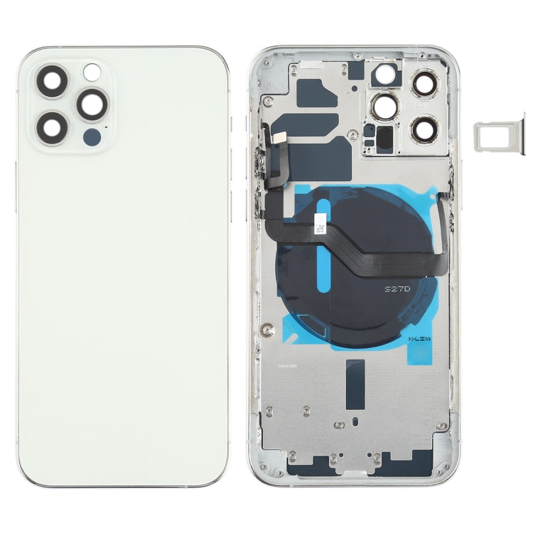 Battery Back Cover (with side buttons, card tray, power flex cable, volume rocker and wireless charging module) for iPhone 12 Pro, For iPhone 12 Pro